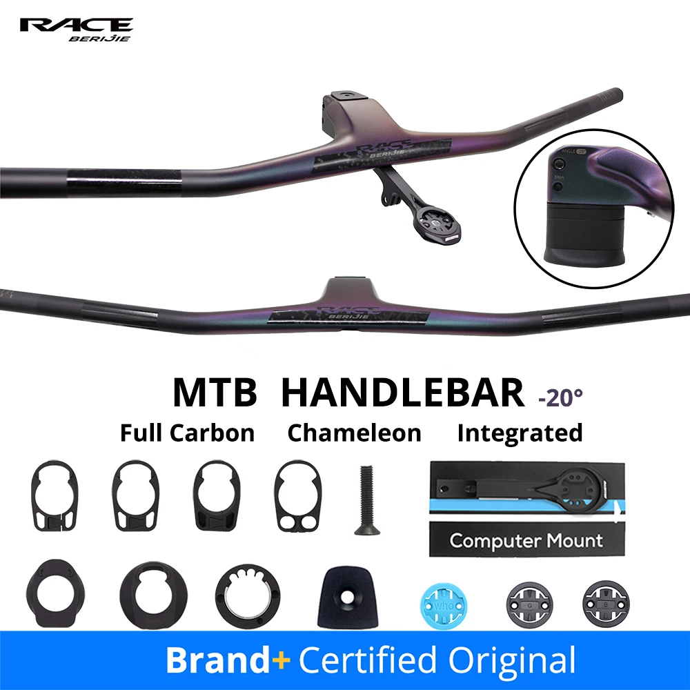 Mountain Biking Logo - Manillar Integrado de Carbono para Bicicleta